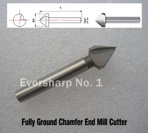 Lot 1pcs HSS Fully Ground 1Flute Chamfer End mill Cutter Dia 30mm 90 Degree Bit