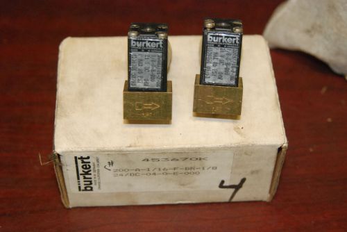 Burkert, 200-A-1/16-F-BR-1/8-0-E-000, LOT OF 2, 24VDC, 04W P MAX, NEW in Box