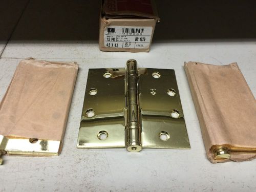 Hager bb1279 4.5&#034; x 4.5&#034; full mortise ball bearing hinge polished brass  (3 us3) for sale