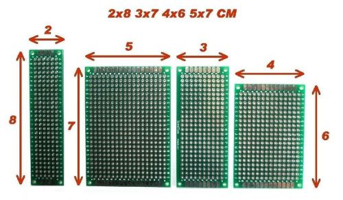 4x PCB Circuit Board Double-side Protoboard Prototype 2x8 3x7 4x6 5x7 CM
