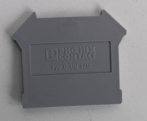 Phoenix Contact  Grey Terminal Block End Barrier D-UK-4/10  NNB