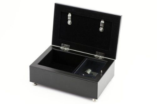 Mom Matte Black Petite Music Box / Jewelry Box Plays Wonderful World