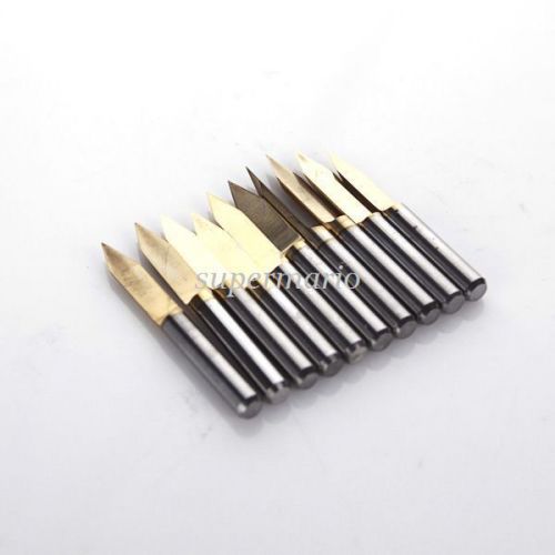 10xTitanium Coated Carbide PCB Engraving CNC Bit Router Tool 45 Degree 0.2mm Tip