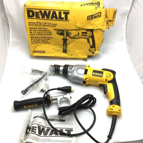 Dewalt 10 amp 1/2&#034; vsr reversible pistol grip hammer drill dwd520 power tool for sale