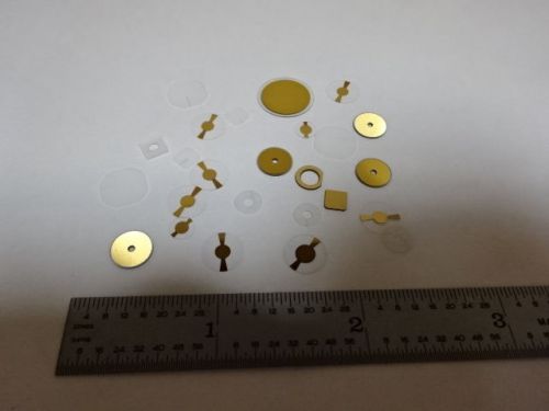 LOT QUARTZ SINGLE CRYSTAL PIEZOELECTRIC BLANKS GOLD PLATED PIEZO SENSOR #AL-23