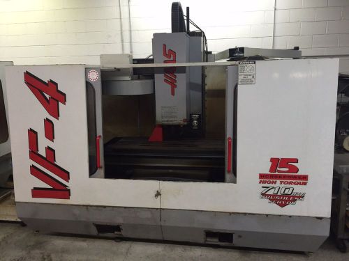 Haas VF-4 Vertical Machining Center, 1997 w/ 4th Axis Card, CAT 40, Rigid Tap