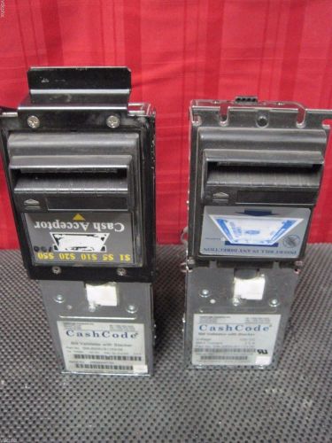 LOT OF 2 CashCode Bill Validator / Acceptor Stacker SM-2005US1723 &amp; Vault 400