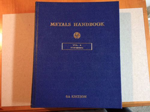 Book metal handbook asm vol 4 8th edition book forming 1969 hard cover for sale