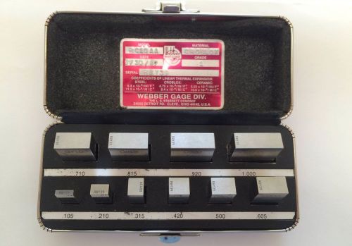 Starrett Webber, Grade 1 Croblox Gage Blocks, 10 piece