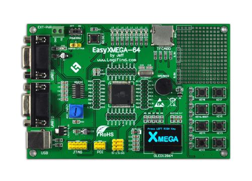 AVR Development Evaluation Board ATXmega xmega128A3U USB OLED EasyXMEGA-64