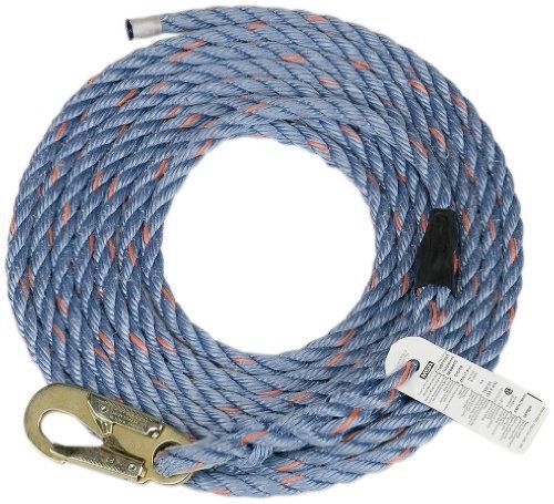 Safety Works MSA Safety 10096516 Rope Polysteel with Snaphook, 50-Foot