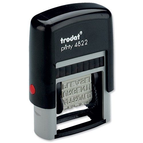 Trodat Printy 4822 Self-inking 12 Message Stamp, Red Ink