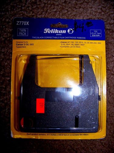 NOS PELIKAN Z770X Blk Cartridge Ribbons Twin Pk fit Canon typewriter