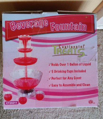 NIB Continental Treats 3 Tier Beverage Fountain CT20211 w/ Instruction Manual