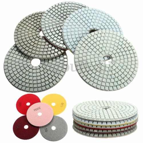 Diamond Polishing Pads 4 inch Wet Dry 5 Piece Set Granite Stone Concrete Marble