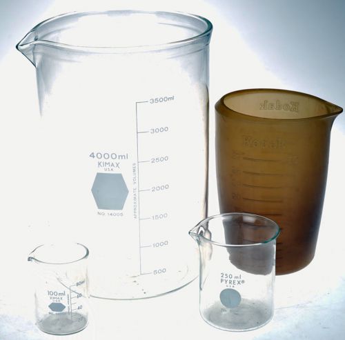 4l kimax glass beaker pour spout lab glassware 4000ml + 100ml + 250ml bonuses! for sale