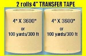 2 rolls 4&#034; APPLICATION TRANSFER Paper TAPE 300 ft. for Vinyl cutter PLOTTER NEW