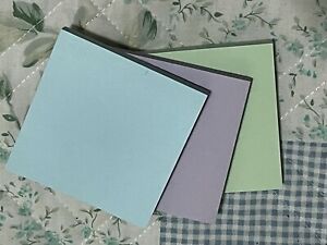 set of 3, bundle of blue, purple, green sticky notes Post Its 3x3 in