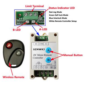 12V DC Motor Linear Actuator Wireless Remote Control Switch Forward Reverse Lift