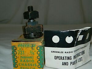 Greenlee No. 731 - 3/4&#034; Square Radio Chassis Punch Unit Vintage