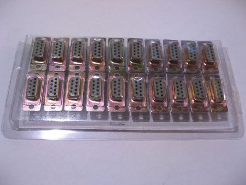 Lot of 20 D-Sub Female Solder Cup Connector DB9 Serial RS-232 - NOS