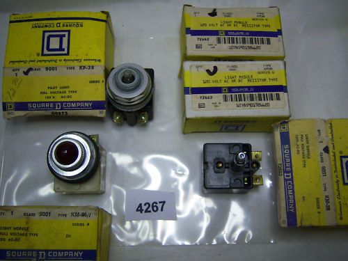 (4267) lot of 5 square d pilot lights 9001kp38 9001km11 for sale