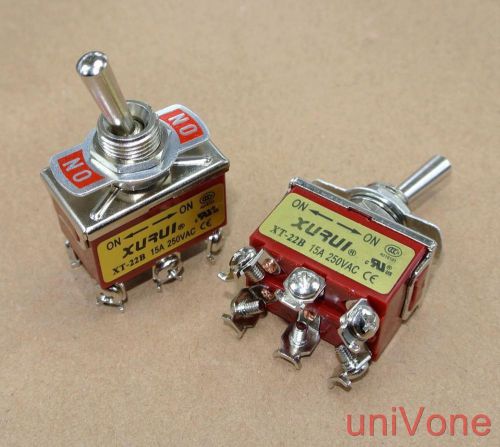 Toggle switch 15a 2poles on-on 6pins metal labled x2pcs for sale