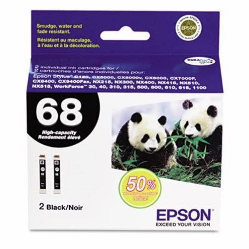 Epson T068120D2 High-Yield Ink, 2/Pack, Black (EPST068120D2)