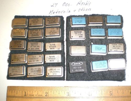 27 Crystal Oscillator Assemblies, MOTOROLA &amp; OTHERS, 0.2-60 MHz, USA &amp; Japan