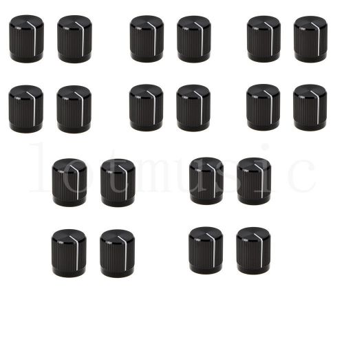 20pcs Aluminium Alloy ?15x16mm 18T Insert Type Knobs Black