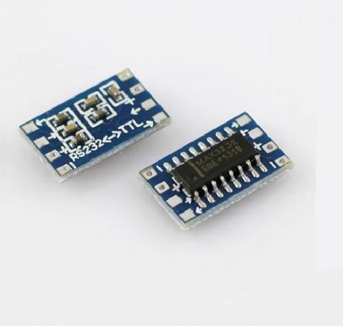 2pcs MCU mini RS232 MAX3232 to TTL Level Pinboard Converter Board