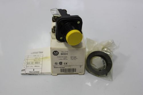 NEW ALLEN BRADLEY PUSH BUTTON W/YELLOW CAP 800H-BR9A SER.F  (S14-4-14A)