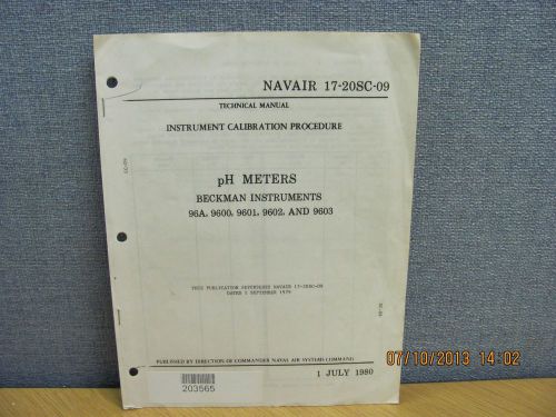 BECKMAN MODEL 96A,9600,9601,9602;9603: pH Meters - Calibration Procedure # 16967