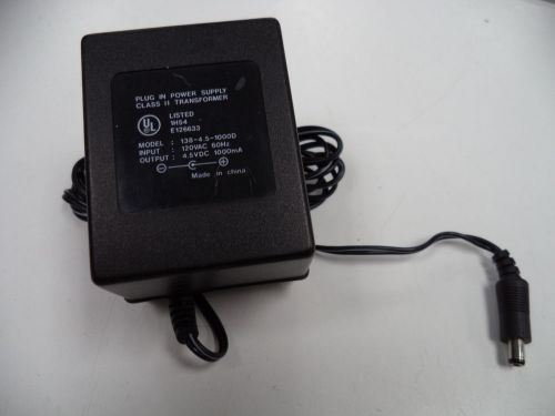 ABLEX 4.5 VDC 1000mA Plug-In Power Supply, 138-4.5-1000D, 120V 60 HZ Center Neg.