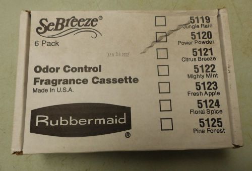 (6) RUBBERMAID SEBREEZE FRAGRANCE CASSETTE POWER POWDER 5120-00 ODOR CONTROL!!!!