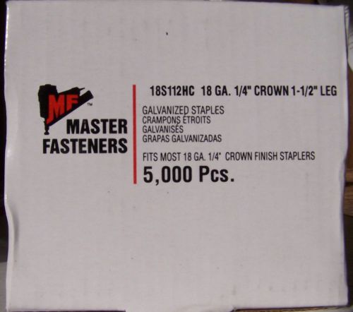 1-1/2 Inch Long 18 Gauge 1/4&#034; Narrow Crown Galvanized Staple 5,000 Box