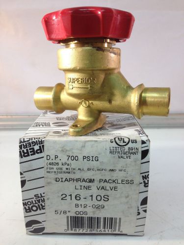 New Superior Refrigerant Line Valve 216-10S Diaphragm 5/8 ODS Packless B12-029