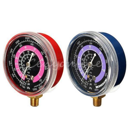 Pair Air Conditioner R410A R134A R22 Refrigerant Low High Pressure Gauge PSI KPA