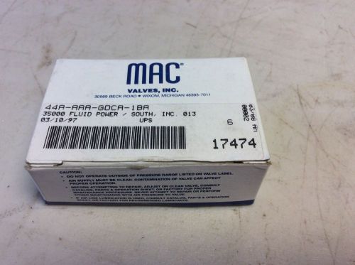 MAC 44A-AAA-GDCA-1BA 24 VDC 120 PSI Solenoid Valve 44AAAAGDCA1BA 44A-AAA