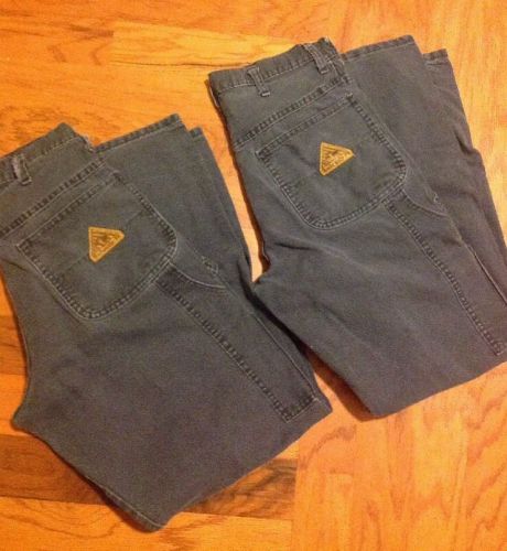 2 pair bulwark flame resistant fr cargo jeans  size 31-32 charcoal color for sale