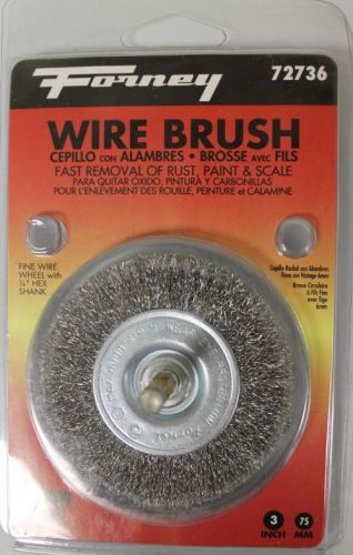 Forney 72736 Wire Wheel Brush, 3&#034; with 1/4&#034; HEX shank