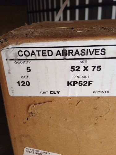 5 AWUKO COATED ABRASIVES SANDPAPER KP52F 52 X 75. GRIT 120. NEW.