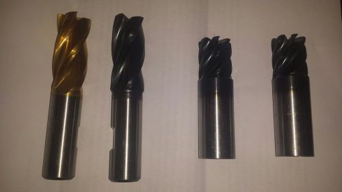 4- New 7/8&#034; solid carbide endmills, 2- 4flute, 2-7flute-3/4&#034; shanks