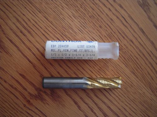 1 NEW CONTROX 1/2&#034; DIA ROUGHING END MILL 4 FLUTES  M42 TIALN COATED