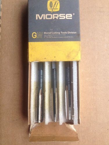 Morse Tap Set 7/16&#034;-14 NC Set 4 Flutes - Cut Thread, Hand Taps- H. S. Steel