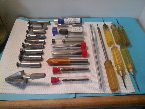 MACHINIST LOT- WOODRUFF CUTTERS-NEW CARBIDE BURRS-NEW DRILLS-HAND DRIVERS-MORE