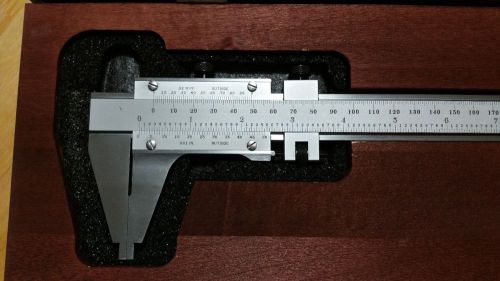 Starrett 123EMZ-12 Vernier Caliper, Steel, in and Metric, 0-12&#034;