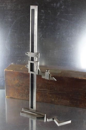 STARRETT PRECISION HEIGHT GAUGE MODEL NO. 454 18&#034; VERNIER .001&#034; GRADS CASE