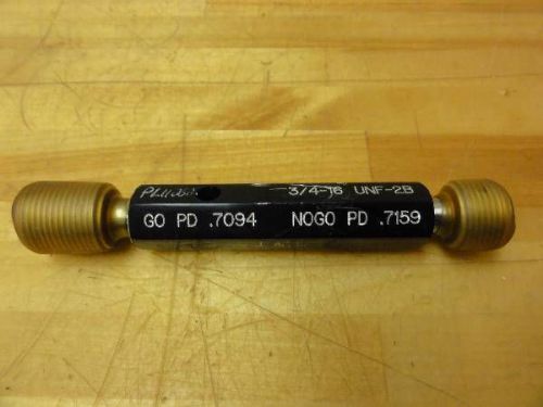 J &amp; L Go No-Go Thread Gauge, .7094 / .7159, 3/4-16 UNF-2B