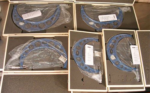 Fowler series no. 52-240, 5-pc outside micrometer set w/standards &amp; cases 7&#034;&gt;12&#034; for sale